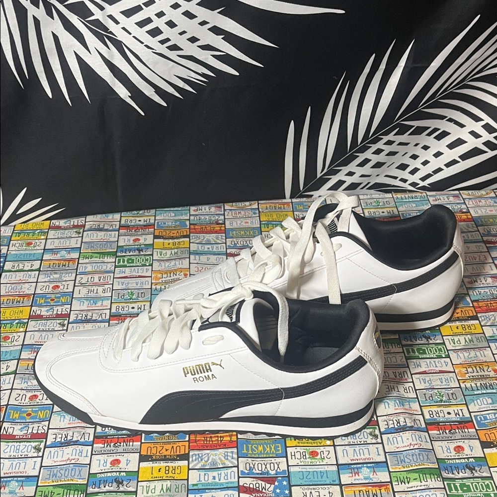 PUMA Roma Sneakers White Black Leather Men’s Size 11
